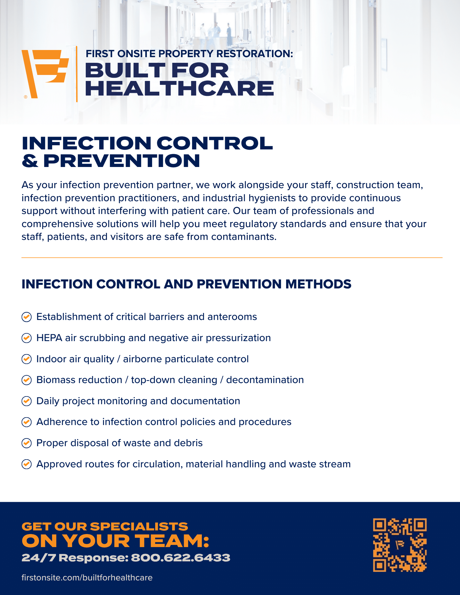 Infection Control and Prevention services for healthcare facilities describing critical protocols for infection control
